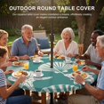 thumbnail image 3 of Round Outdoor Tablecloth with Umbrella Hole and Zipper, Green Coastal Starfish Tablecloth with Elastic Waterproof, Ocean Sea Shells Nautical Marine Patio Table Covers for 55" - 60" Pool Tables, 3 of 9