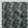 thumbnail image 4 of oneOone Polyester Spandex Teal Blue Fabric Leaves Dress Material Fabric Print Fabric By The Yard 56 Inch Wide-27, 4 of 6