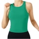 thumbnail image 2 of Tops Verdes Oscuros para las Mujeres Alta Elasticidad Nervadura sin Costuras Top Deportivo con Acolchado, Tops de Punto Blanco para las Mujeres, 2 of 9