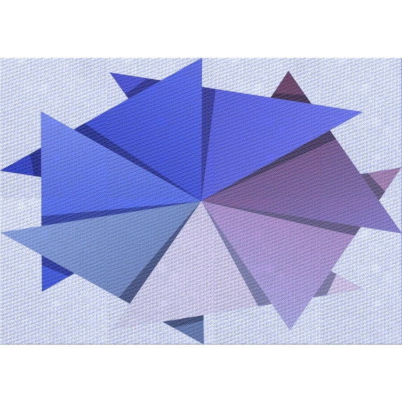 Ahgly Company Indoor Rectangle Patterned Periwinkle Purple Area Rugs, 2' x 4'