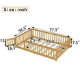 thumbnail image 4 of Jopath Full Size Floor Bed Frame,Montessori Bed with Guardrails and Door,with Slatted Base,for Kids,Boys,Girls,Natural, 4 of 9