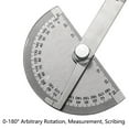 thumbnail image 4 of SEIWEI 2PCS Stainless Steels 0-180 Degrees Protractor with Ruler Durable Metal Ruler Angle Finder Tool for Carpenters Architects Painters (Solid+Hollow), 4 of 8