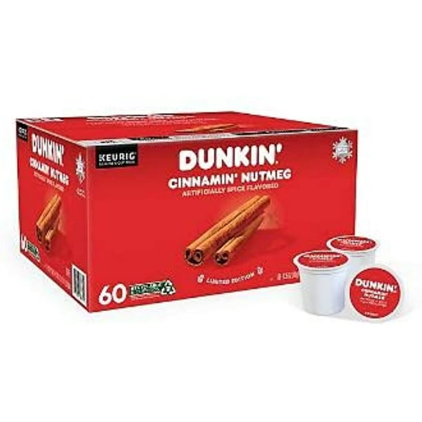 Dunkin Donuts Cinnamin Nutmeg Cinnamon K Cup Coffee Pods Edition 60