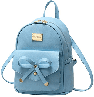 I IHAYNER - Girls Bowknot Cute Faux Leather Backpack Mini Backpack Purse for Women, Light Blue ...