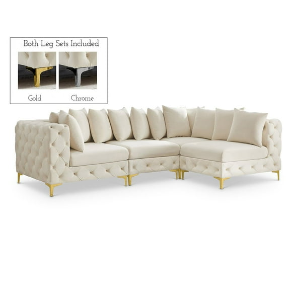 Meridian Furniture Tremblay Cream Velvet Modular Sectional