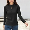 thumbnail image 4 of Womens Fleece Tops, Solid Color Long Sleeve Double Sided Fleece, Women's Base Layer, 4 of 6