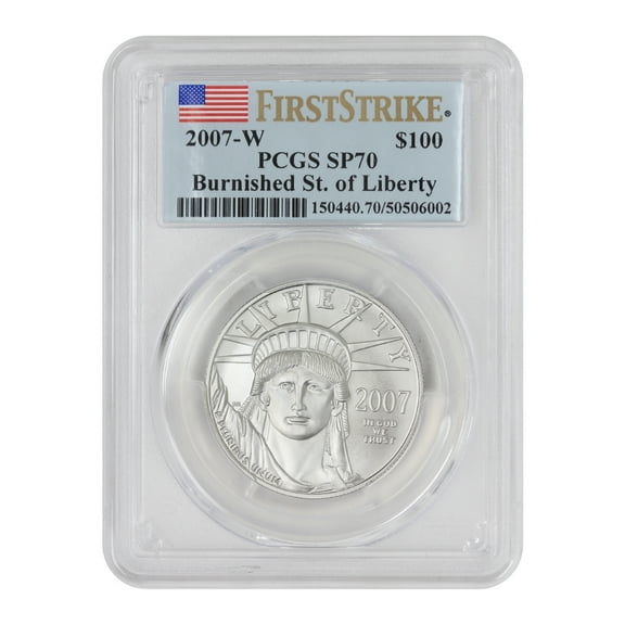 2007-W $100 Platinum Eagle PCGS MS70 First Strike Flag Label U.S. Mint Coin
