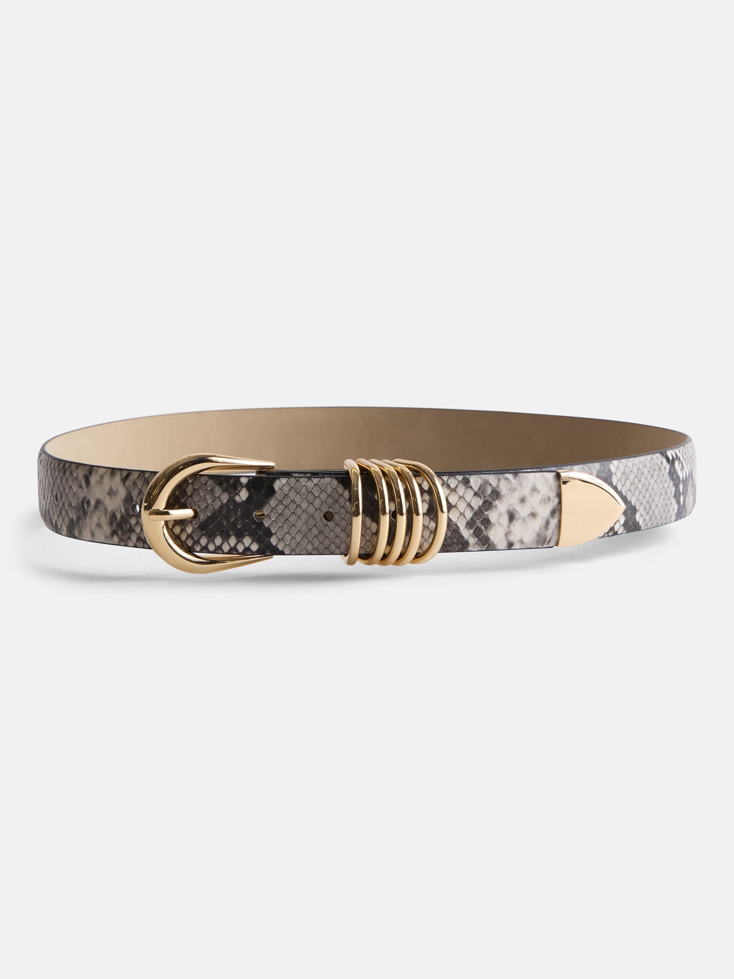 Devil Wears Prada Scoop Collection Women's Multi-Keeper Belt, Snake, Sizes S-3XL