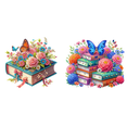 thumbnail image 1 of 5D DIY Taladro Parcial en Forma Especial Libros Flores 30x30cm, 1 of 7