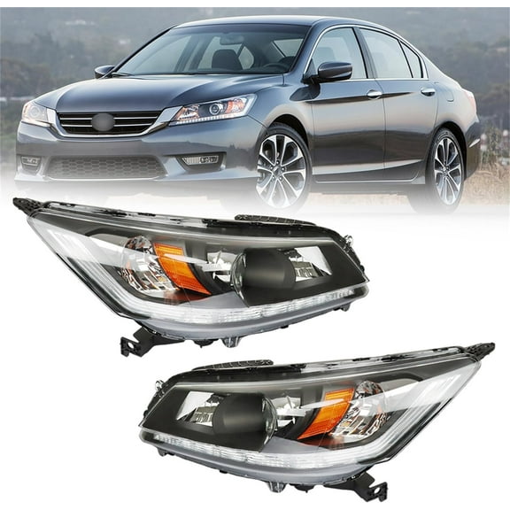 OTTULUR A Pair Headlight Assembly Replacement for Honda Accord 2013 2014 2015 DRL Headlights Set Driver ＆ Passenger Side HO2502156
