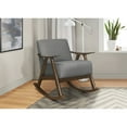 thumbnail image 6 of Lexicon Waithe Mid-Century Textured Fabric Rocking Chair in Dark Walnut/Gray, 6 of 6