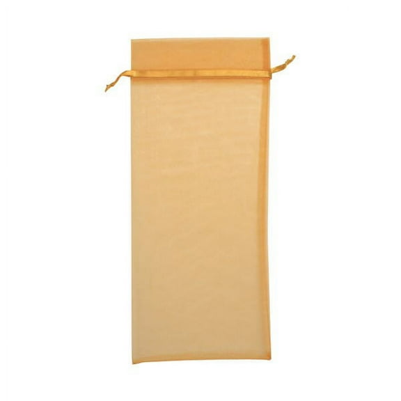 JAM Paper Sheer Wine Bags, 6 x 14, Gold, 96/Pack
