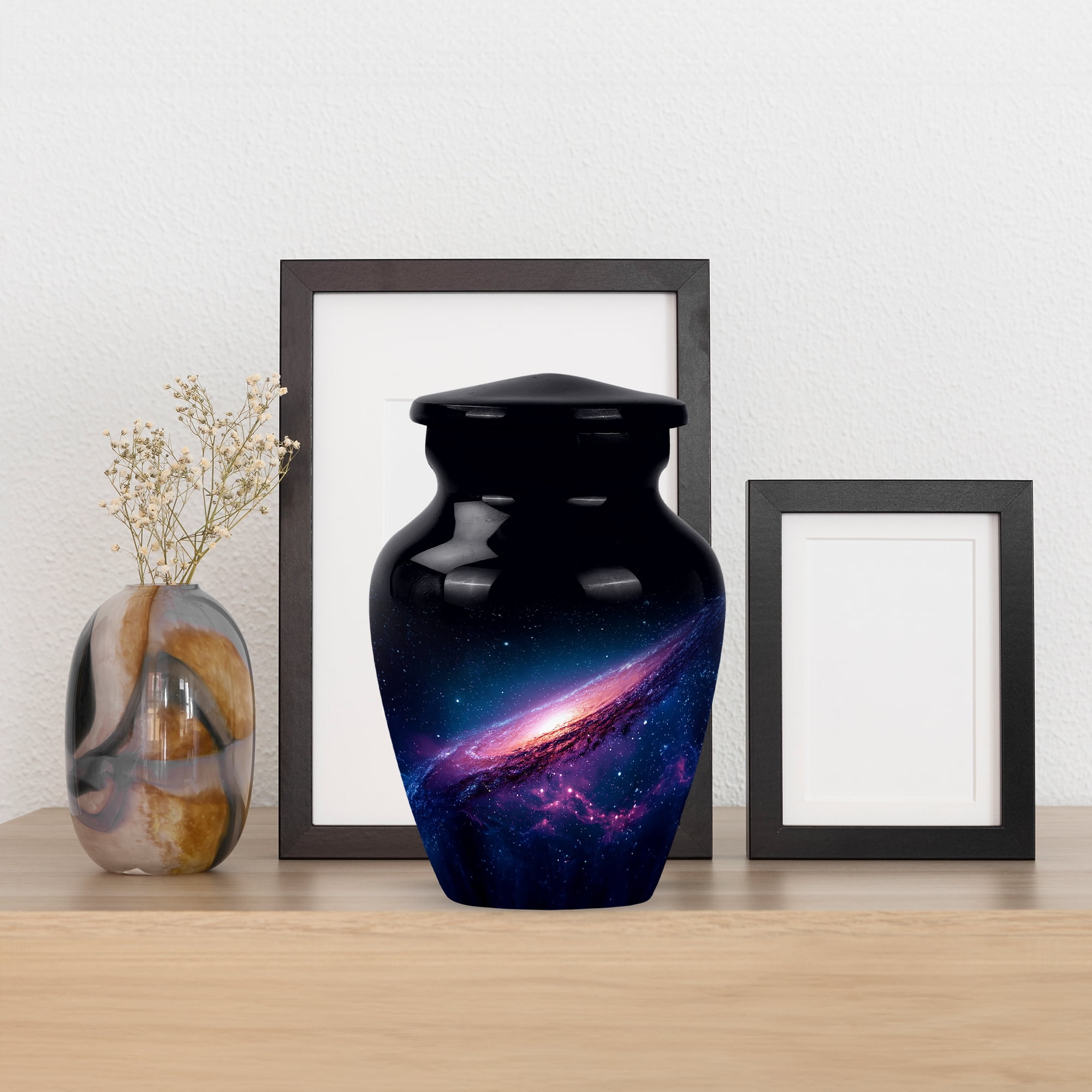 MUKTIVE Galaxy Cremation Urns for Human Ashes Adult Man 3 Inch, Small keepsake Urn for Ashes Adult Male, Decorative Black Urns for Memorial, Funeral Urn for Dad for Burial