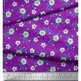 thumbnail image 2 of Soimoi Poly Georgette Fabric Leaves & White Flower Floral Print Fabric by the Yard 52 Inch Wide, 2 of 3
