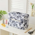 thumbnail image 3 of Sewing Machine Cover Floral Quilted Sewing Machine Cover with Pocket Craft Room Sewings Organizer Sewing Machine Storage Cover with Protective Layer and Built in Compartments, 3 of 3