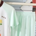 thumbnail image 6 of NIEWTR Toddler Girls Boys 2Pcs Summer Outfit Short Sleeve Tee & Pull-on Shorts Soft Breathable Pajamas Set for 2T 3T 4T Daily Loungewear(A-Light Green,3-4 Years), 6 of 6