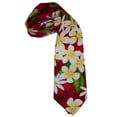 thumbnail image 2 of Hawaiian Neckties, Red Plumeria, 2 of 2