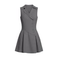 thumbnail image 4 of Antinious Ladies Sleeveless V-Neck Button Soft Loose Versatile Daily Casual Dress, 4 of 5