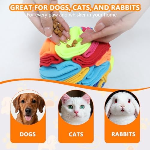 Snuffle Ball - Snuffle Ball for Small Dogs, Interactive Dog Toys to Keep Them Busy, Puppy Dog Puzzle Toy with Storage Bag Machine Washable Rainbow-colored,Small