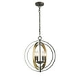 thumbnail image 3 of Lighting DARBY Industrial 4 Light Rubbed Bronze & Gold Ceiling Pendant 16" Wide, 3 of 5