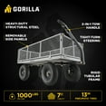thumbnail image 3 of Gorilla Carts 1000-lb. Capacity Steel Utility Cart, Model #GOR1001-Com, 13-inch Pneumatic Tires, 3 of 14