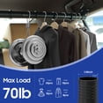 thumbnail image 2 of Heavy-Duty Car Clothes Hanger Bar Holds 50 Clothes, Telescopic Clothes Rack for Car Travel (28"-60") Fits Vehicles, SUVs, Trucks with 2 EVA Anti-Skid Pads & 2 Hook and Loop Straps（Hold Up to 70lbs）, 2 of 7