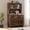 Retro color, variant on Soonbuy Kitchen Pantry Storage Cabinet with Microwave Stand & Coffee Bar Cabinet,Ample Storage Space with Countertop and 4 Doors, Multi-Scene Use As Hutch or Bar Cabinet, Easy Assembly