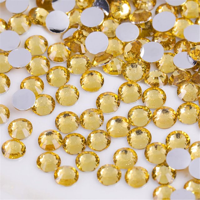 500 piezas SS30 0.236 in diamantes de imitación de cristal transparente redondo gemas cristales para arte de uñas, manualidades, ropa, zapatos, bolsas (amarillo cristal)