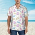 thumbnail image 4 of Daiia Easter Colorful Rabbit Hawaiian Shirt for Men Gentle Cotton Regular Short Sleeve Casual-X-Large, 4 of 9