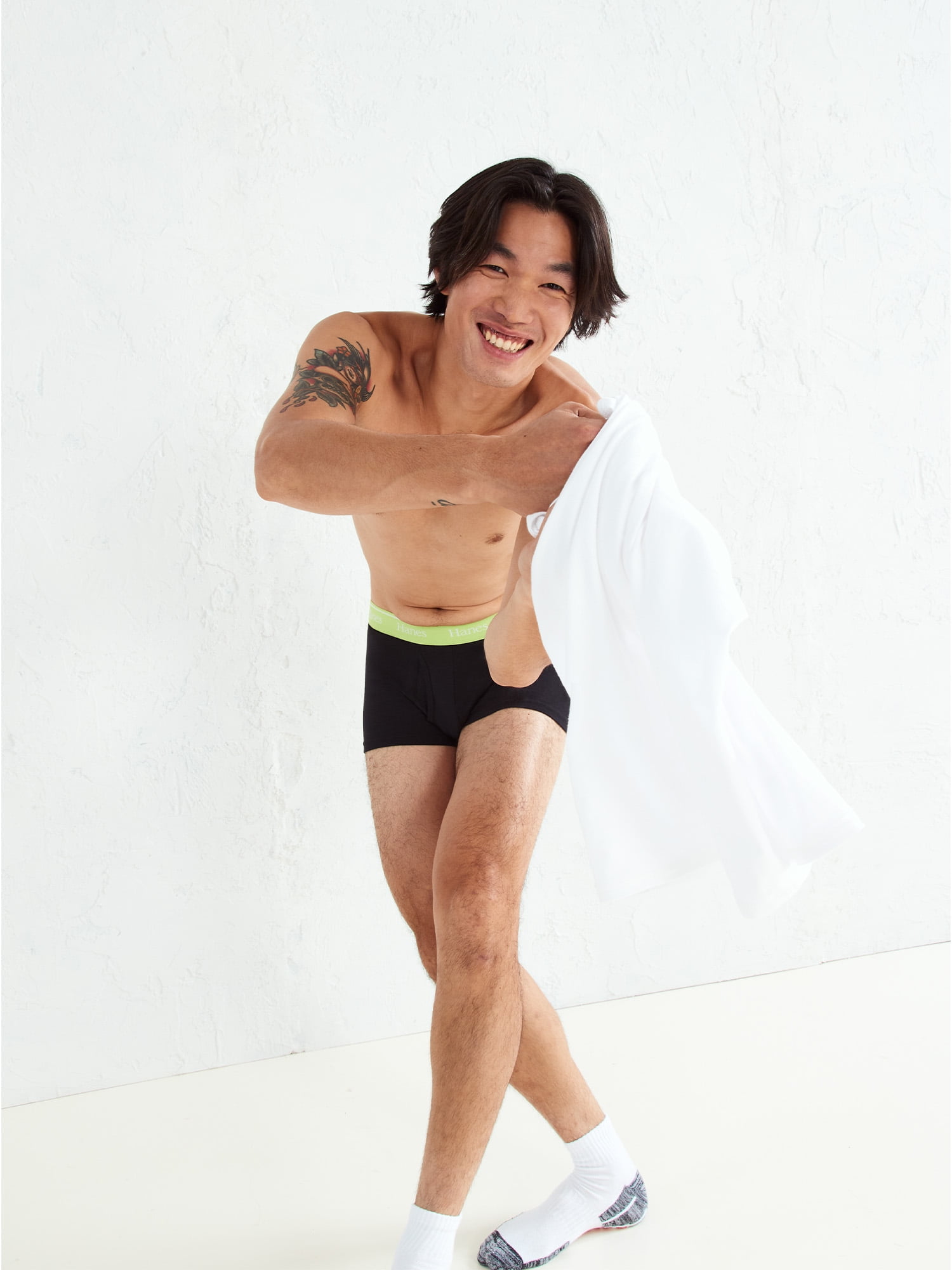 Hanes Originals Men’s Underwear Trunks, Moisture-Wicking Stretch Cotton, 6-Pack