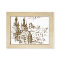 thumbnail image 1 of Prague Square République Tchèque Point de Repère Cadre Photo de Bureau Décoration Peinture 6x8 Pouces, 1 of 3