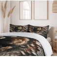 thumbnail image 3 of Ambesonne Lion Duvet Cover Set, King Emerging from Brick Wall, Queen, Pale Mustard and Dark Mustard, 3 of 6