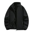 thumbnail image 2 of Ceisia Men's Casual Flip Collar Zipper Jacket with Pockets Oversized Contrast Hood Gift Outerwear, 2 of 9