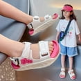 thumbnail image 2 of Summer Children's Shoes Girls Open Toe Sandals Velcro Soft Sole Non-slip Student Children's Beach Shoes, 2 of 6