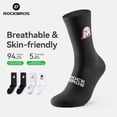thumbnail image 4 of ROCKBROS Cycling Socks for Men Women - Breathable Comfortable Durable Stylish Athletic Biking Socks, Black White Blue Mixed Color, 3 Pairs, 4 of 10