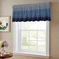thumbnail image 6 of 2 Pack Navy Blue Valance for Window Gradient Diamond Plaid Kitchen Valance Rod Pocket Short Curtain Topper Decorative Window Treatment for Living Room Bedroom 42"x12", 6 of 8