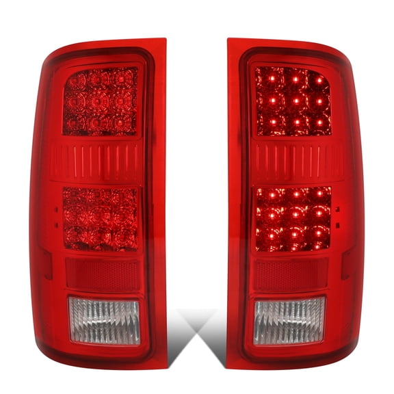 DNA Motoring For 07-14 GMC Sierra 1500 2500HD 3500HD LED Tail Light Brake Lamps Pair Red