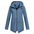 thumbnail image 1 of Kcodviy Veste Extérieure Femme Taille Solide Décontractée pour Femmes Ample à Capuche Coupe-Vent Polaire Bouton Veste Femme Plus Manteau Veste Active Polaire Femme, 1 of 4