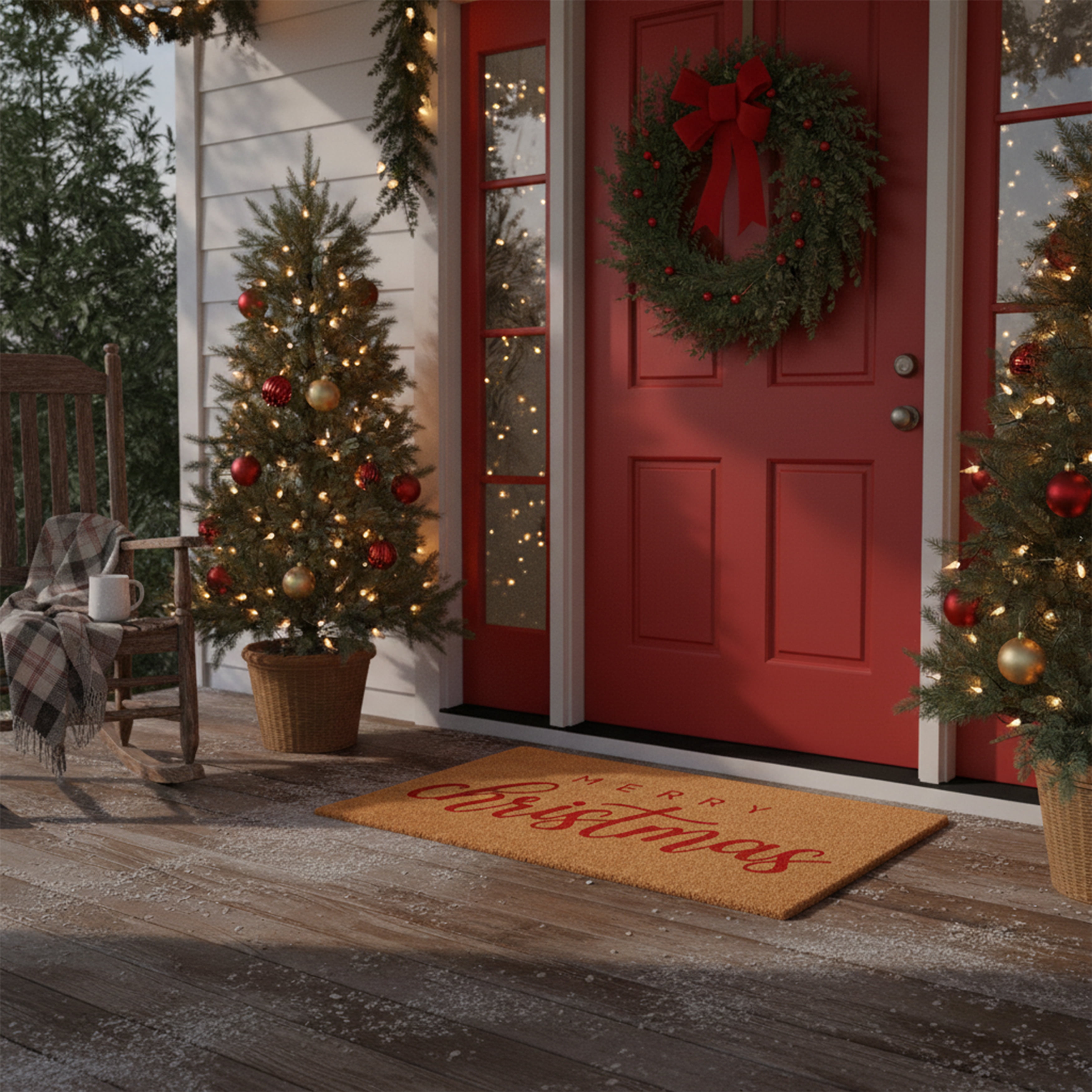 Calloway Mills 117403672 Red Classic Christmas Doormat 36" x 72"