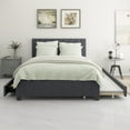 thumbnail image 4 of Queen Size Velvet Upholstered Platform Bed with 2 Drawers and 1 Twin XL Trundle- Gray, 4 of 17