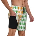 thumbnail image 2 of Fotbe St. Patrick's day argyle Men’s Swim Trunks Quick Dry Swim Shorts Board Shorts with Mesh Lining-X-Large, 2 of 6