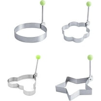 Egg Ring Molds For Cooking Pancake Molds Different Shapes Fried Egg MouldBreakfast Kit Egg Molds Nonstick Egg Rings For Fried Egg, Pancakes, Sandwiches 4 Pcs(Color:H)