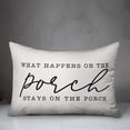 thumbnail image 2 of Creative Products What Happens on the Porch White and Black 14x20 Indoor / Outdoor Pillow, 2 of 2