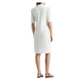 thumbnail image 2 of LAUREN RALPH LAUREN Womens White Elbow Sleeve Point Collar Above The Knee Wear To Work Shift Dress M, 2 of 3