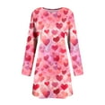 thumbnail image 5 of Ltctricy Valentine's Day Dresses for Women Lounge Long Sleeve A-Line Beach Dress Casual Fashion Crewneck Flowy Dress, 5 of 5
