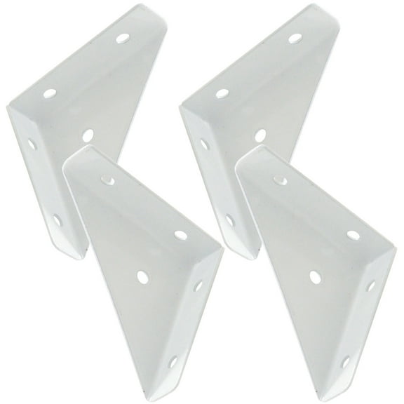 HEATSHAKING 4Pcs Corner Brace Brackets for Furniture Reinforcement White Corrosion and Wear Resistance