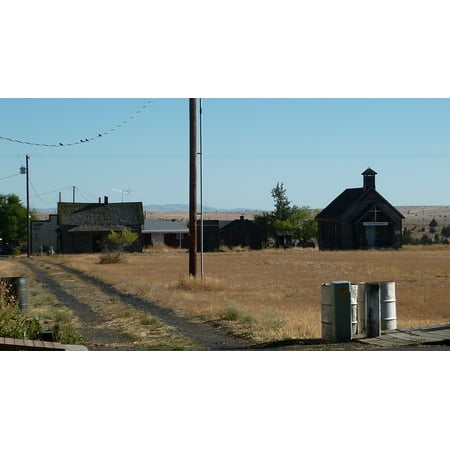 Canvas Print Shaniko Abandoned Ghost Town Historic Empty Oregon Stretched Canvas 10 x (Best Ghost Towns In Oregon)