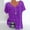 Purple, variant on UTTOASFAY Womans Shirts Women Plus Size Short Sleeves V-Neck Print Blouse Pullover Tops Shirt Blue 14(XXXL)