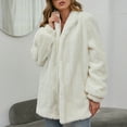 thumbnail image 3 of Winter Warm Coats for Women, Ladies Coats Faux Coat Furry Faux Jacket Long Sleeve Outerwear White L, 3 of 8