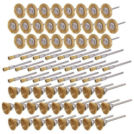 

75 Pcs Wire Brushes Set Steel Wire Wheels Pen Brushes Set Kit Accessories for Tool-1/8 Inch(3mm)